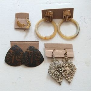 Set of gold earrings (2 pair from noonday)
